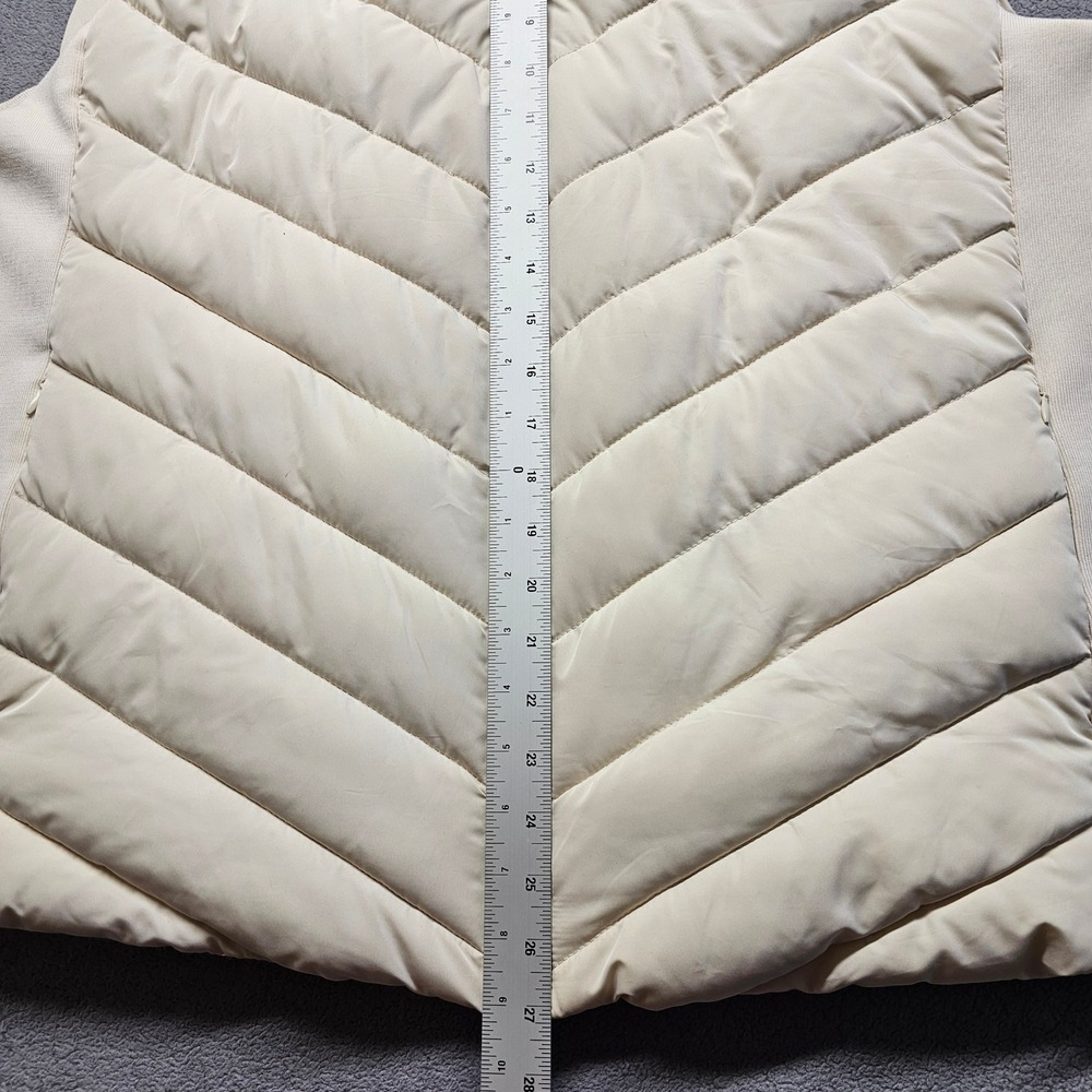 Tahari Puffer Vest Womens 3X Cream Insulated Regular Fit Drawcord Hood Full‎ Zip - Picture 3 of 14
